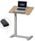 kowo Small Standing Desk, Battery-Powered Electric Height Adjustable Laptop Table with 70cm Maple Tilting Tabletop, Portable Over Bed Table with Wheels for Sofa & Bed Use with Left/Right Installation