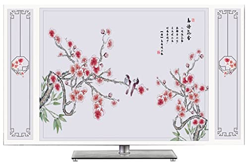 48-Zoll-, 65-Zoll-TV-Abdeckung, weiches Polyestergewebe, bedruckter staubdichter Schutz im chinesischen Stil für Flachbildfernseher, Smart-TVs (Farbe: A, Größe: 32 Zoll)
