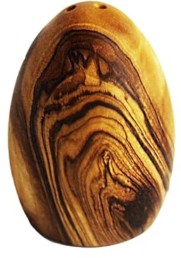 mitienda mit Liebe gemacht Pimentero de madera con forma de huevo, madera de olivo