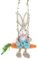 Warmhm Schaukelkaninchen-Gartenstatue Osterdekoration Hase Auf Karotte Schaukel Hängende Osterhasenfigur Strohhasenstatue Für Zuhause Outdoor Bauernhaus Frühlingsdekoration B