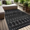 In & Outdoor Teppich Barcelona Wetterfest Balkon Boho Wohnzimmer Küche Skandinavisch Muster Einfarbig 3D Effekt Modern anthrazit Karos Welle 240x340 cm