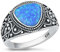 Sterling Silber Blauer Opal Herren Ring