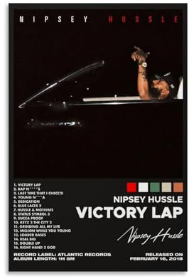 LISHDUNS Victory Lap by Nipsey Album Hussle Poster, Schlafzimmer, Wohnzimmer, Wanddekoration, Poster, Ästhetik, Art-Deco, 30 x 45 cm, ungerahmter Stil