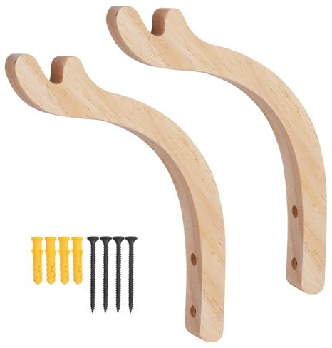 Ieron Confezione da 2 Ganci per Piante sospese in Legno con Staffa per Appendere vasi di Fiori, Ganci per cesti in Legno per Interni ed Esterni, Porta Piante da Giardino, Decorazione per la casa