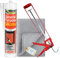 Everbuild General Purpose Silicone Sealant White 280ml, Pro Dec Strong Skeleton Caulking Gun & Microfibre Cloth, Waterproof White for Bathroom, Kitchen & Outdoor, Anti-Mould Silicone Sealant