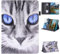 Vaitasy Custodia per Lenovo Tab M10 (3rd Gen) 10.1 Pollici 2022 (TB-328FU/ TB-328XU), Multi-Angle Cover con Ultra-sottlie Folio Custodia M10 3rd Generazione - Occhi blu di gatto