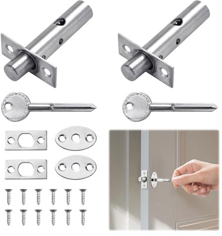 2 Sets Internal Dead Bolts with Keys - Anti-Theft Door Lock Security System for Ultimate Home and Workplace Protection