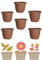 Homey Mart Round Garden Planter Pots, 30 cm, Terracotta Brown, Indoor Outdoor Use, Flower Nursery Pot 10L Capacity, Set of 6