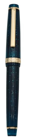 JINHAO 82 Fountain Pen - Acrylic Material Pen Barrel, Iridium Extra Fine Nib with Ink Converter Smooth Writing Pen Classic Design Transparent Deep Sea Blue (Gold Trim, EF)