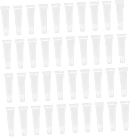 Homoyoyo 40 Stück Leere Lippenbalsam Röhrchen Nachfüllbare Lip Pomade Behälter Transparente Tuben für Damen und Mädchen für Lippenpflege DIY Kosmetik und Reisebedarf