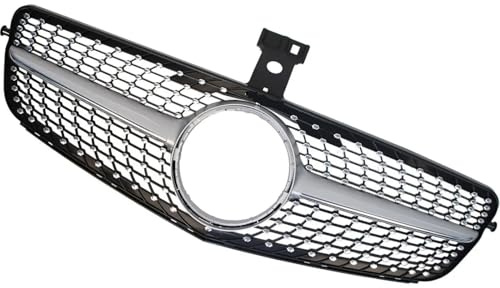 Doppelsteg Grill Glanz Schwarz Für Benz C Klasse W204 C204 S204 Diamant Front Kühlergrill Chrom Silber Kühlergrill für die vordere Stoßstange