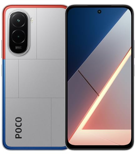 XIAOMI POCO M7 6GB+128GB - Smartphone avec écran 6.9 FHD+ DotDisplay, Appareil Photo 50MP, processeur Snapdragon® 685 et Batterie 7000mAh,argenté(avec Chargeur Inclus)