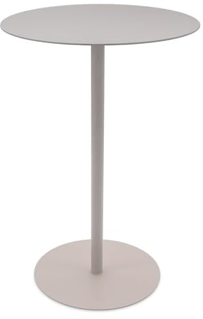 Spetebo Metall Beistelltisch rund Taupe - Ø 35 cm - Couchtisch im Bistrotisch Design - Wohnzimmertisch Dekotisch Blumentisch Telefontisch Ablagetisch Deko Tisch in Stehtisch Optik