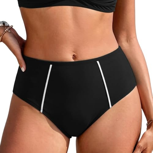 Rayson Bas de Maillot Taille Haute Femme avec des Lignes Bas de Bikini Classique et Versatile Bikini Bottom Triangles Version Base