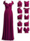 72styles Infinity Kleid mit Bandeau, wandelbares Brautjungfernkleid, lang, Übergröße, Mehrwege-Kleid, Twist-Wickelkleid, Pflaume, EinheitsgröÃŸe