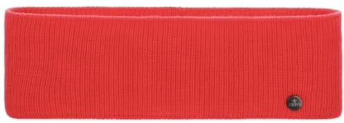 LIERYS Mono Stirnband Damen/Herren 8 cm breit - Made in Germany - dreilagiges Strickband gefüttert mit Baumwolle - Rippstrick Ohrenwärmer 54-60 cm - Ohrenschutz Herbst/Winter rot One Size