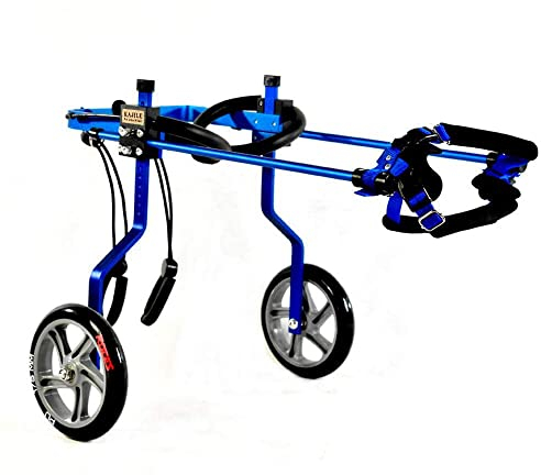 KAJILE Verstellbarer 2-Rad-Hunderollstuhl, L-3 Größe für behinderte Hund Hinterbeine Rehabilitation, geeignete Höhe 43-53cm, Breite 19-25cm, Länge 27-35cm