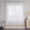 HongYa Stores Voile Gardine Schal Transparenter Vorhang mit Satinband Kräuselband H/B 170/450 cm Gelb
