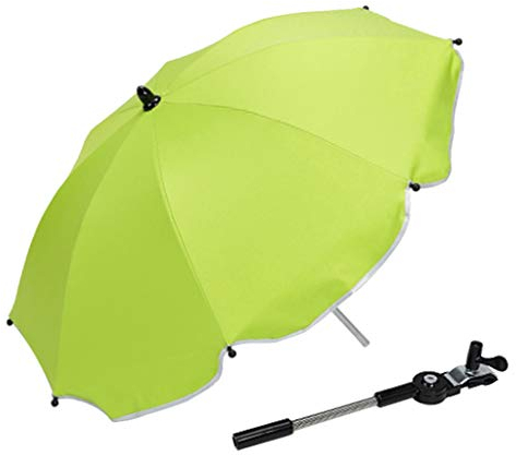 Perfeclan Universal Sonnenschirm Sonnenschutz für Kinderwagen & Buggy Schutz, 71 cm Durchmesser, Grün, wie Beschreibung