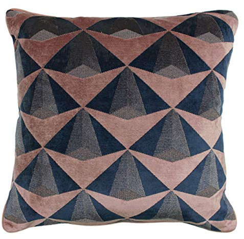 Paoletti Leveque Kissenbezug, Samt, Blush/Marineblau, 50 x 50 cm (Pack of 1)