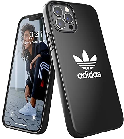 adidas Case Designed for iPhone 12 / iPhone 12 Pro 6.1, Drop Tested Cases, Shockproof Raised Edges, Original Snap Case Protective Case, Black