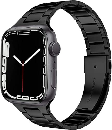 Miimall Cinturino Di Metallo Per Apple Watch 40mm 38mm Ultra Sottile Cinghia di Ricambio In Acciaio Inossidabile Compatibile Con Apple Watch SE Serie 6 Serie 5 Serie 4 Serie 3 Serie 2 Serie 1 - Nero