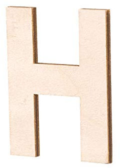 NEU Holz-Buchstabe flach, H, Größe: ca. 80 x 5 mm