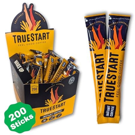 TrueStart Barista Grade Instant Coffee – Smooth Original Barista, 360g (200 Sachets), Mycotoxin-Free Coffee & Rich in Antioxidants, Premium Freeze-Dried, 100% Full Flavour, Smooth Rich Roast
