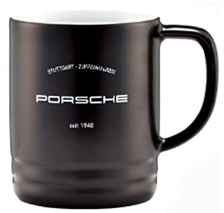 Porsche Classic Engine Kolbenbecher Vintage Style Porzellan Kaffeetasse Matt Schwarz Große Größe 420 ml