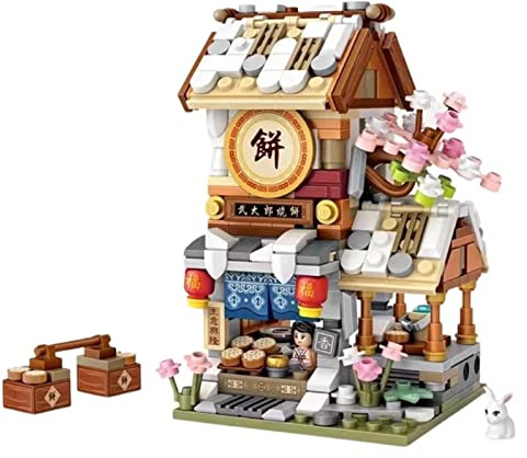 LOZ 1744 Building Blocks Chinese Market Series Architecture Model Pancake Shop Creative Educational Toy Construction Toy