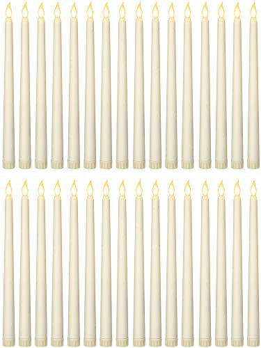 Treela 24 Pcs Flameless Taper Candles Bulk LED Taper Candles Sticks Battery Operated for Christmas Birthday Wedding Party Church Table Decoration