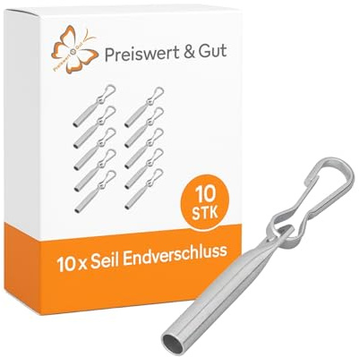 Preiswert&Gut 10x Simplexhaken Set 90 mm Länge und Ø8 mm für Zelte & Planen Kabelendverschluss Seilendverschluss & Endverschluss Zubehör für Kabelende aus verzinktem Stahl