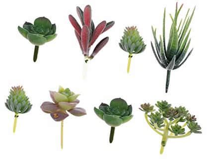Yardenfun 8 Stück Grüne Ornamente Liefern Blumen Für Regale Sukkulentendekor Pflanze Terrarium Landschaft Stängel Stil Kakteen Sukkulenten Schreibtisch Pflanzen Arrangieren Kleiner