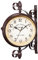 Muzrunq Vintage Double Sided Clock Retro Wall Clock Wall Mounted Paddington Station Clock Hanging Garden Clock for Wall Home Decor (No Battery)