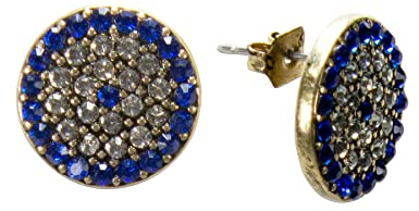 Alpenflüstern Trachten-Strassohrstecker Rondo - Damen-Trachtenschmuck, Trachten-Ohrringe (blau) DOR060