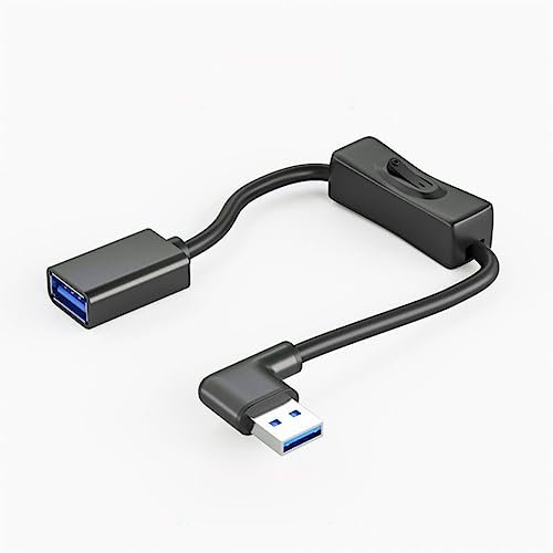 YSJJZRL Câble d'extension USB 3.0 à 90 degrés avec Interrupteur Droit/Haut/Bas/Gauche/Angle Droit USB mâle à Femelle Cordon d'extension (1M,Droite)