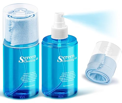 walrfid 2 Pack 200ml Screen Cleaner Spray with Wipe, Laptop Cleaning Kit for Electronics Smart Phone, iPad, iPhone, Computer, Macbook, PC, Monitor, LCD LED TV Flat Screens, Car Display