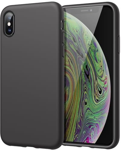 JETech Silikon Hülle für iPhone XS Max 6,5 Zoll, Seidig-Weich Berühren Sie Ganzkörper Handyhülle, Stoßfeste Abdeckung mit Mikrofaserfutter (Grau)