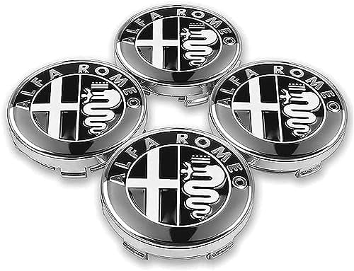 4 STÜCKE 60mm für Alfa Romeo Giulietta Spider GT Giulia Mito 147/156/159/166 Stelvio Car Rad Center Hub Cap Auto Styling Felgen Abdeckung Badge Emblem Aufkleber Radnabenkappen,A