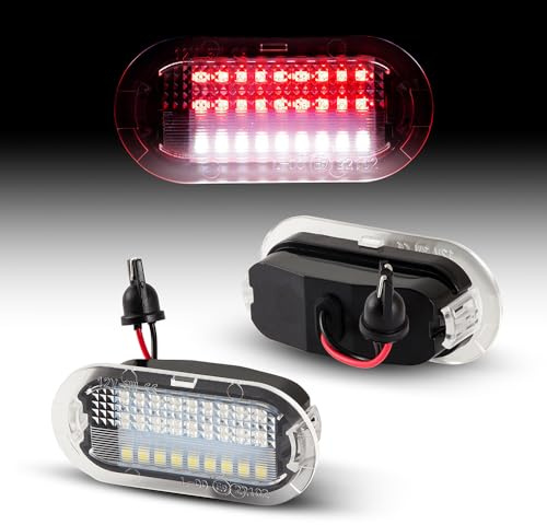 RECAMBO Led Einstiegsbeleuchtung weiß rot kompatibel mit VW Bora BJ 1998-2005 | Golf IV BJ 1997-2006 | CAN-Bus Fehlerfrei | SMD - Effizient - geringer Stromverbrauch | hohe Leuchtkraft