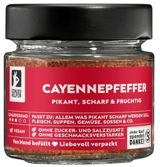 Bremer Gewürzhandel Cayennepfeffer, gemahlen, Pfefferpulver, sehr scharf, zum Kochen und Braten, 50g im Glas