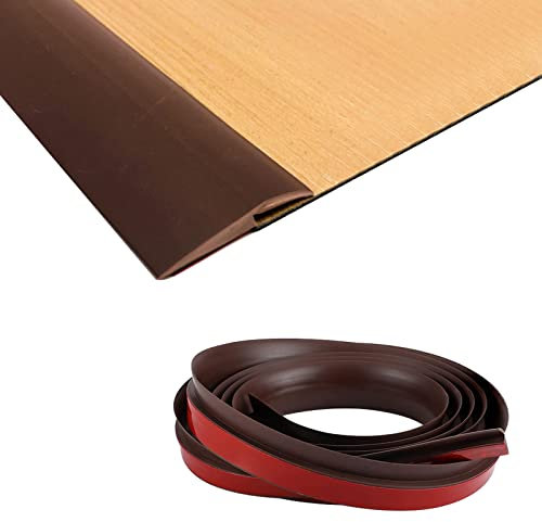 Übergangsprofil Selbstklebend, PVC Fußböden Abdeckleiste Vinyl Übergangsschiene Abschlussprofil Tür Schwellen Abschlussleisten Bodenprofil (1, Braun, HöhenAusgleich 10MM X Länge3M)