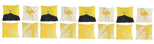 IMIKEYA 16 Pièces Taie d'oreiller Ananas Couvertures Décoratives Sangles D'arrimage De 18x18 Taies d'oreiller Housses De Coussin Impression Décorer Jeannette Unie Brossée Simple Face