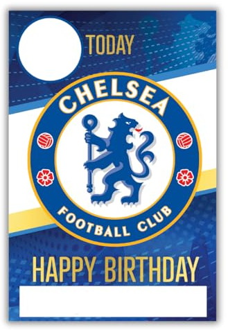 Danilo Promotions LTD Chelsea Football Club Geburtstagskarte, mit Aufklebern zum Personalisieren Ihres Alters und Namens, Blau