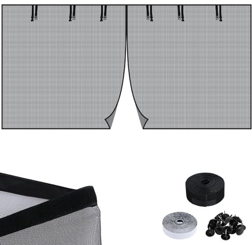 Zanzariera magnetica per porta del garage, 4,6 x 2,8 m, in rete in PET, con fondo zavorrato, resistente, resistente, kit per 2 auto, garage, cortile, studio
