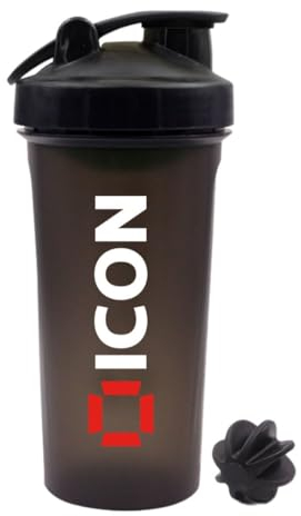 ICON Nutrition Shaker de protéines classique 600 ml (noir)