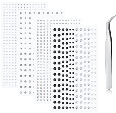 NIUSIMAN 4 pièces faux piercing nez non piercing pierres précieuses autocollant lèvre sourcil stick autocollant bling,pierres précieuses autocollant avec pincettes,bricolage ongle artisanat