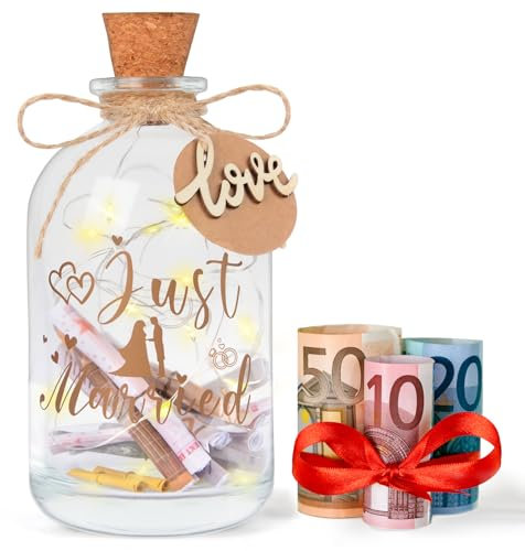 NEUFOOD LED Flaschenlicht Hochzeit,Hochzeitsgeschenke für Brautpaar,Geldgeschenke Hochzeit Verpackungen