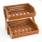 CALM COZY 2 Tier Bamboo Fruit Basket for Kitchen, Vegetables Storage Stand Detachable Holder for Fruits Veggies Bread Snacks in Home, Kitchen Office