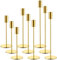 ZZXLOPEZ Kerzenständer 9 Set, Gold Kerzenhalter, 32/27/22cm Stabkerzenhalter, Elegant Vintage Deko Kerzen Ständer eignen Sich für Abendessen Bei Kerzenlicht, Wohnkultur, Hochzeit, Schrankdekoration